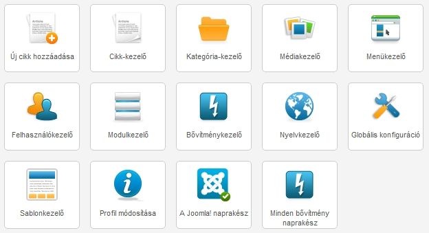 Magyar nyelvű admin a joomla weblap készítés eredménye!