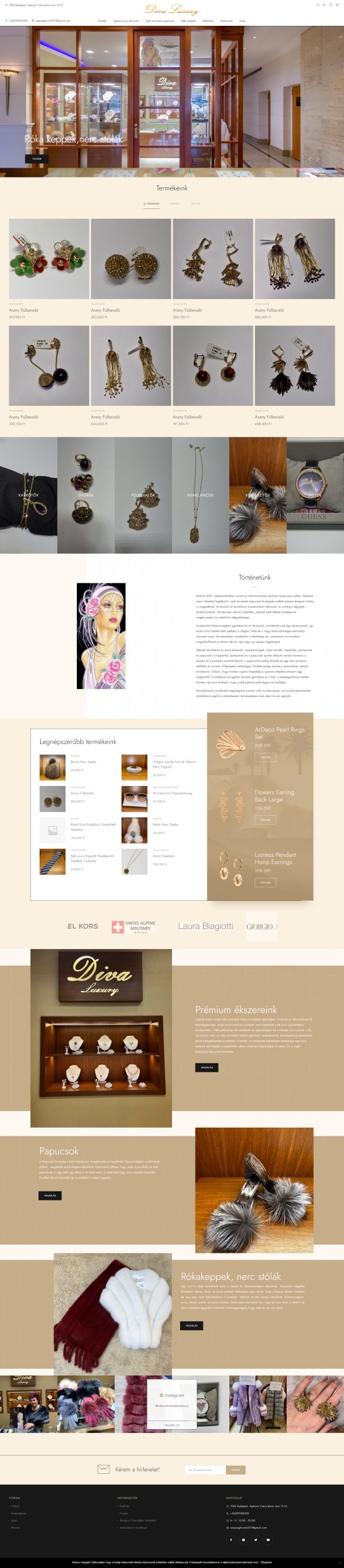 Joomla webshop: Diva Luxury
