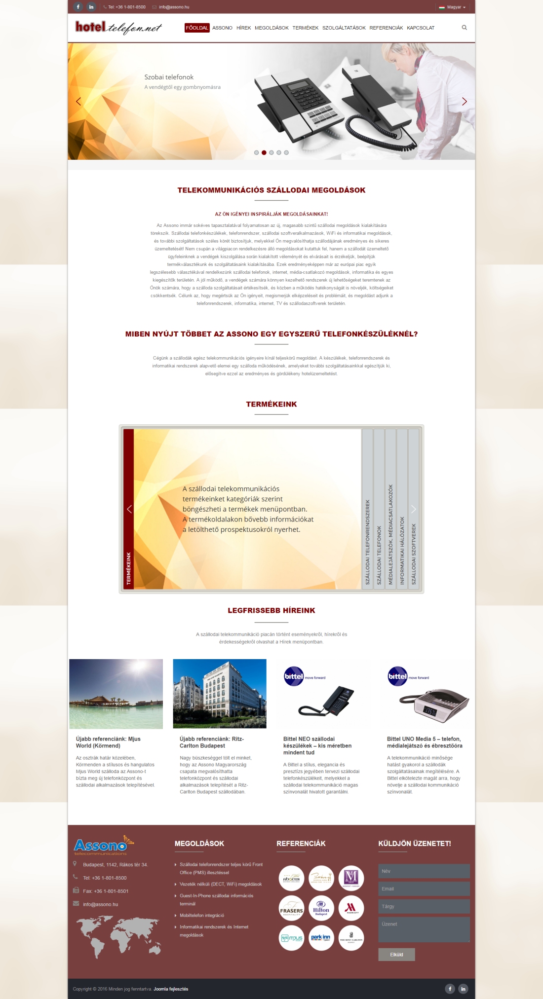 Joomla weboldal készítés hoteleknek